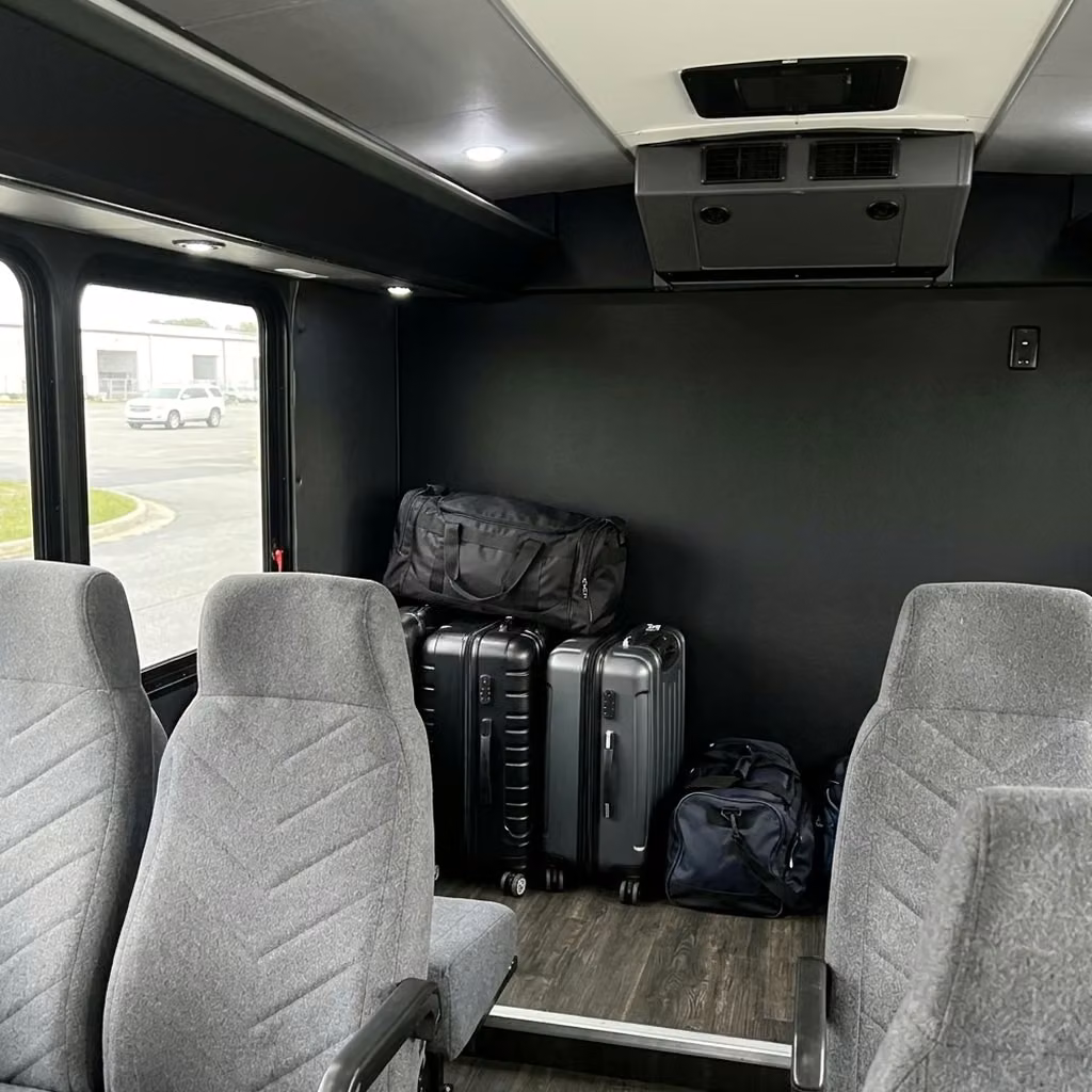 dana point 15 passenger minibus luggage area