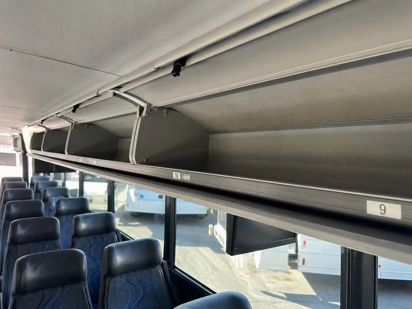 dana point 18 passenger minibus overhead storage