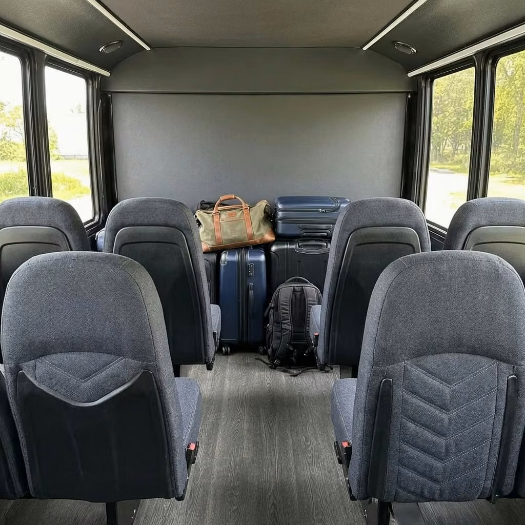 dana point 25 passenger minibus luggage area