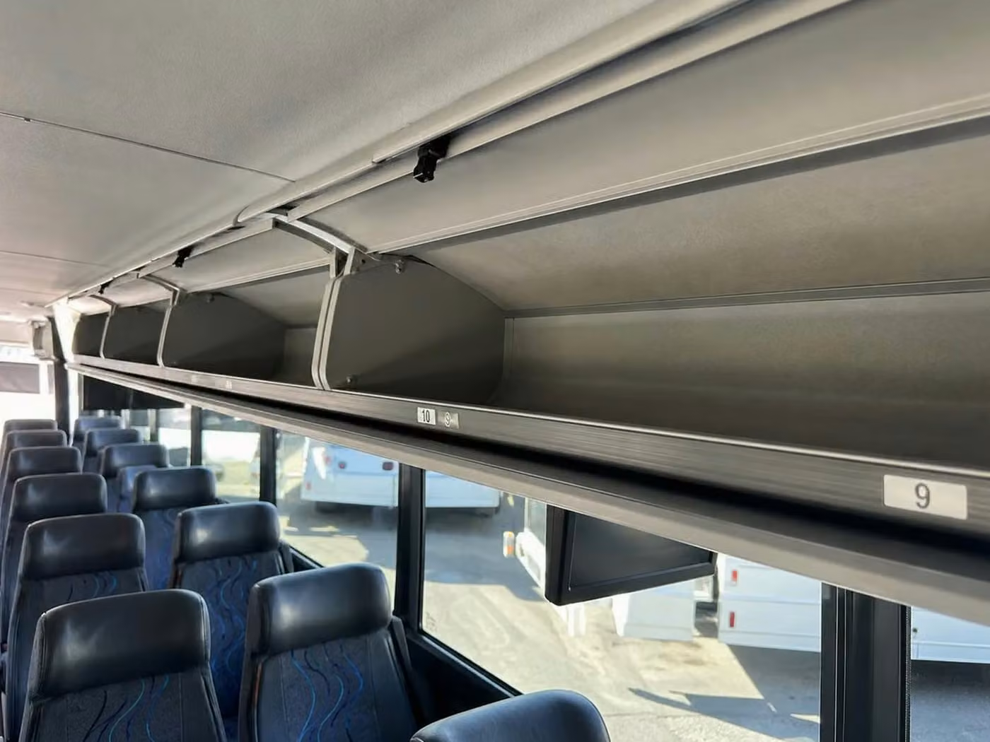 dana point 25 passenger minibus overhead storage