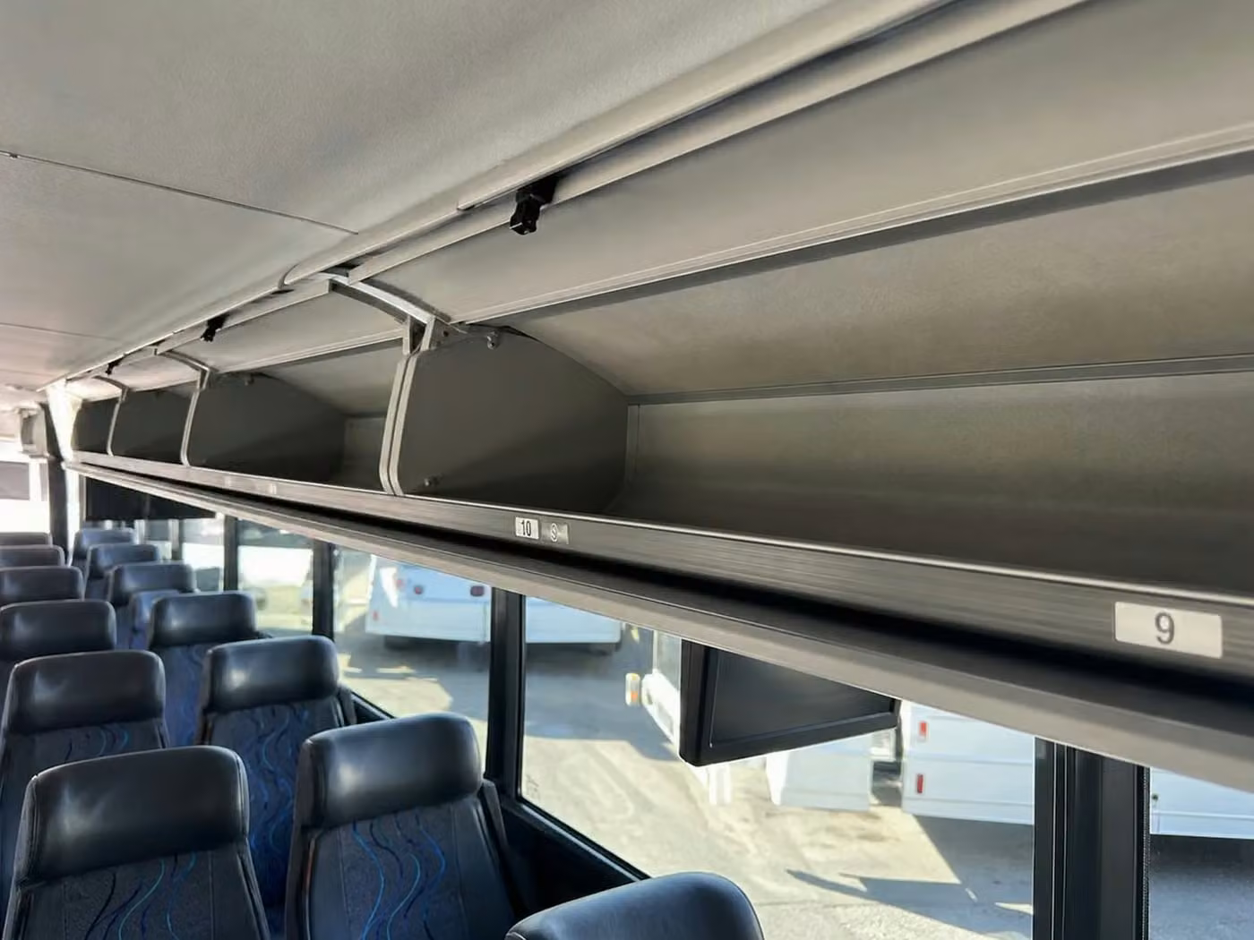dana point 28 passenger minibus overhead storage