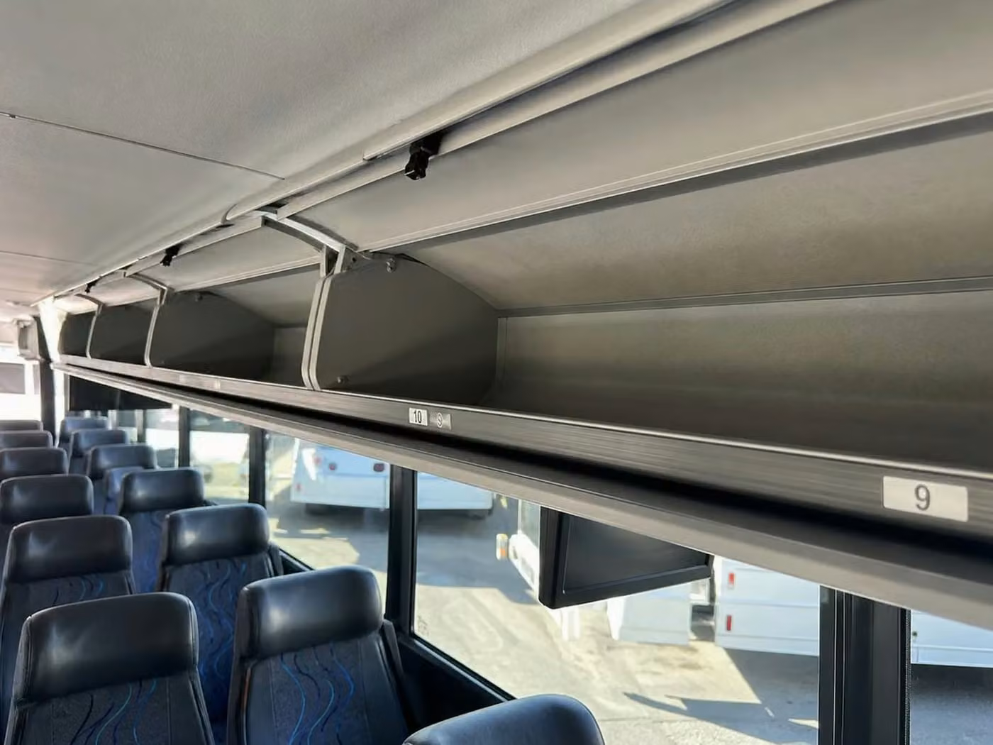 dana point 35 passenger minibus overhead storage