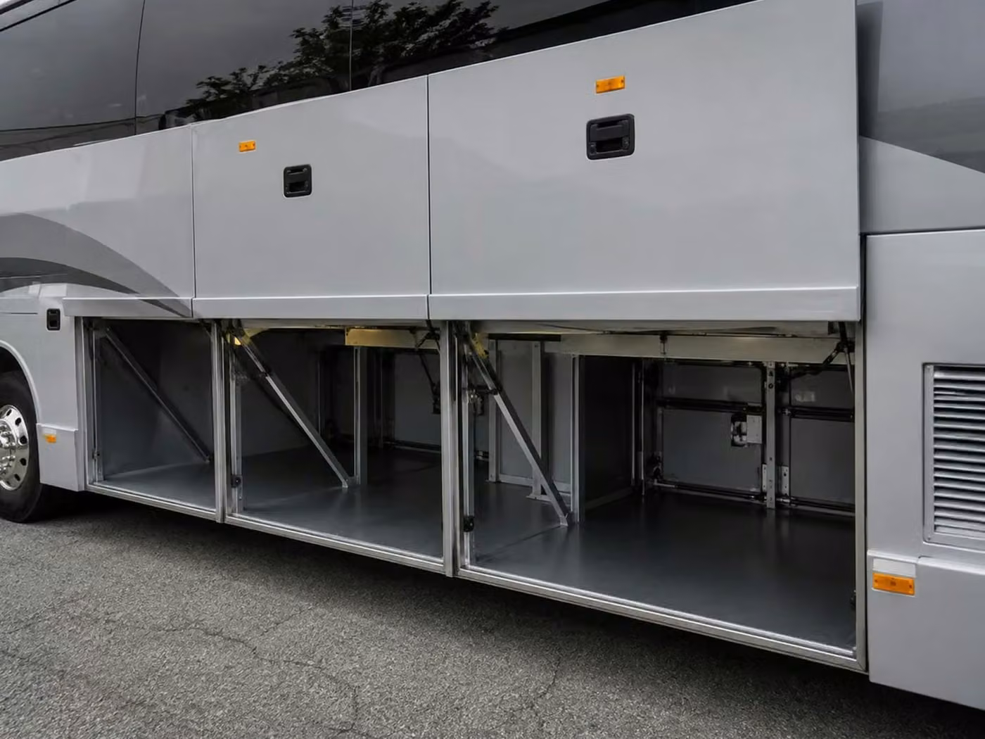 dana point 56 passenger charter bus luggage bays