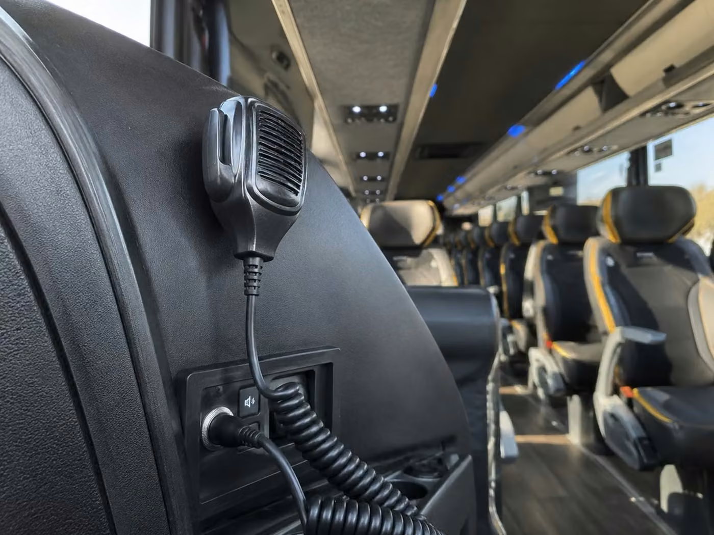 dana point 56 passenger charter bus pa system