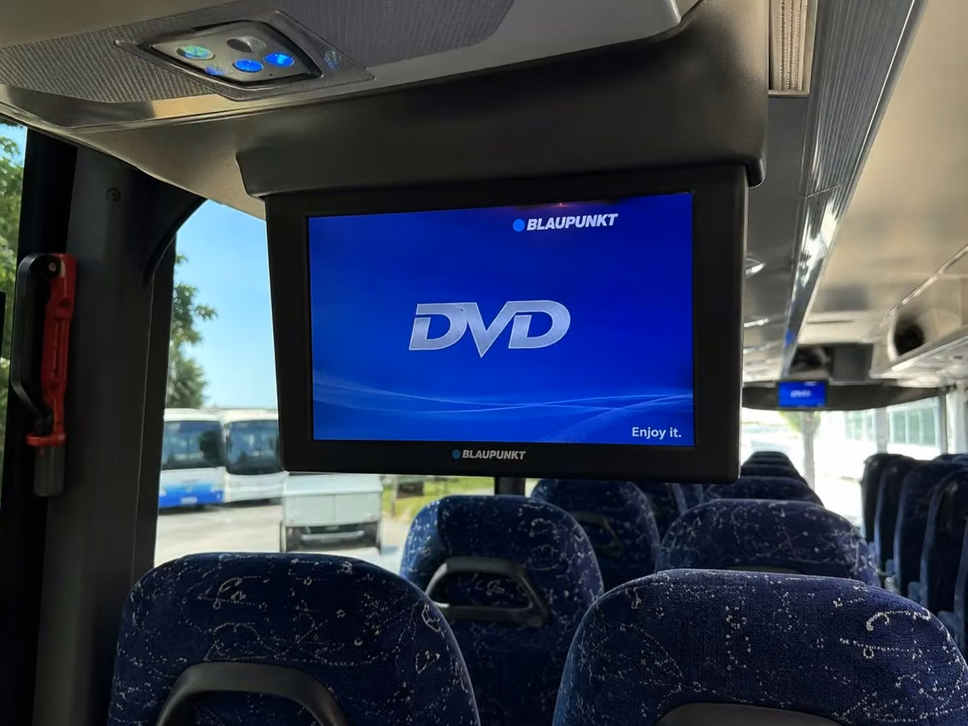 dana point 56 passenger charter bus tvs