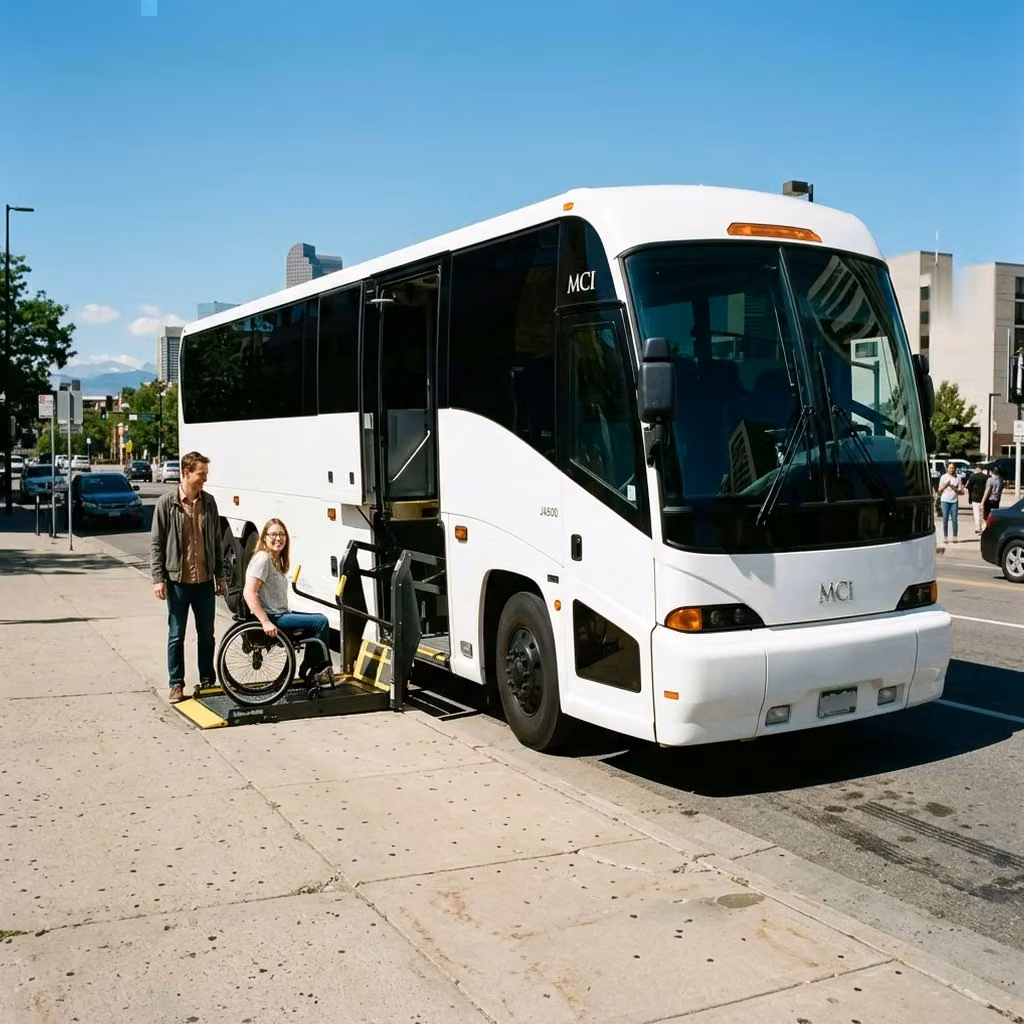 dana point 56 passenger charter bus wheelchair lift