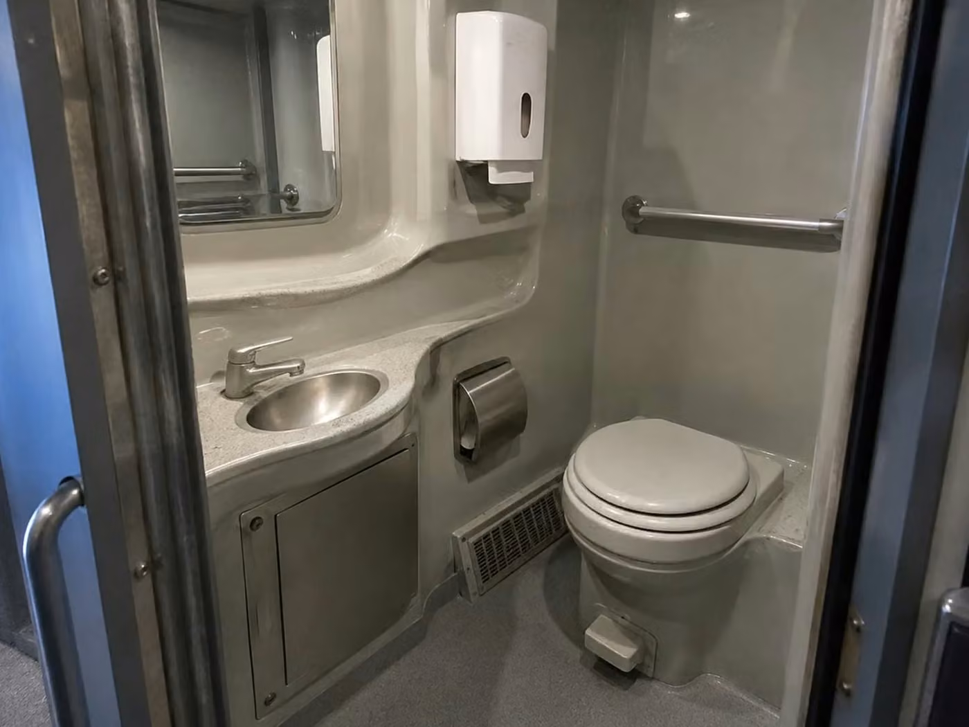 dana point charter bus onboard restroom