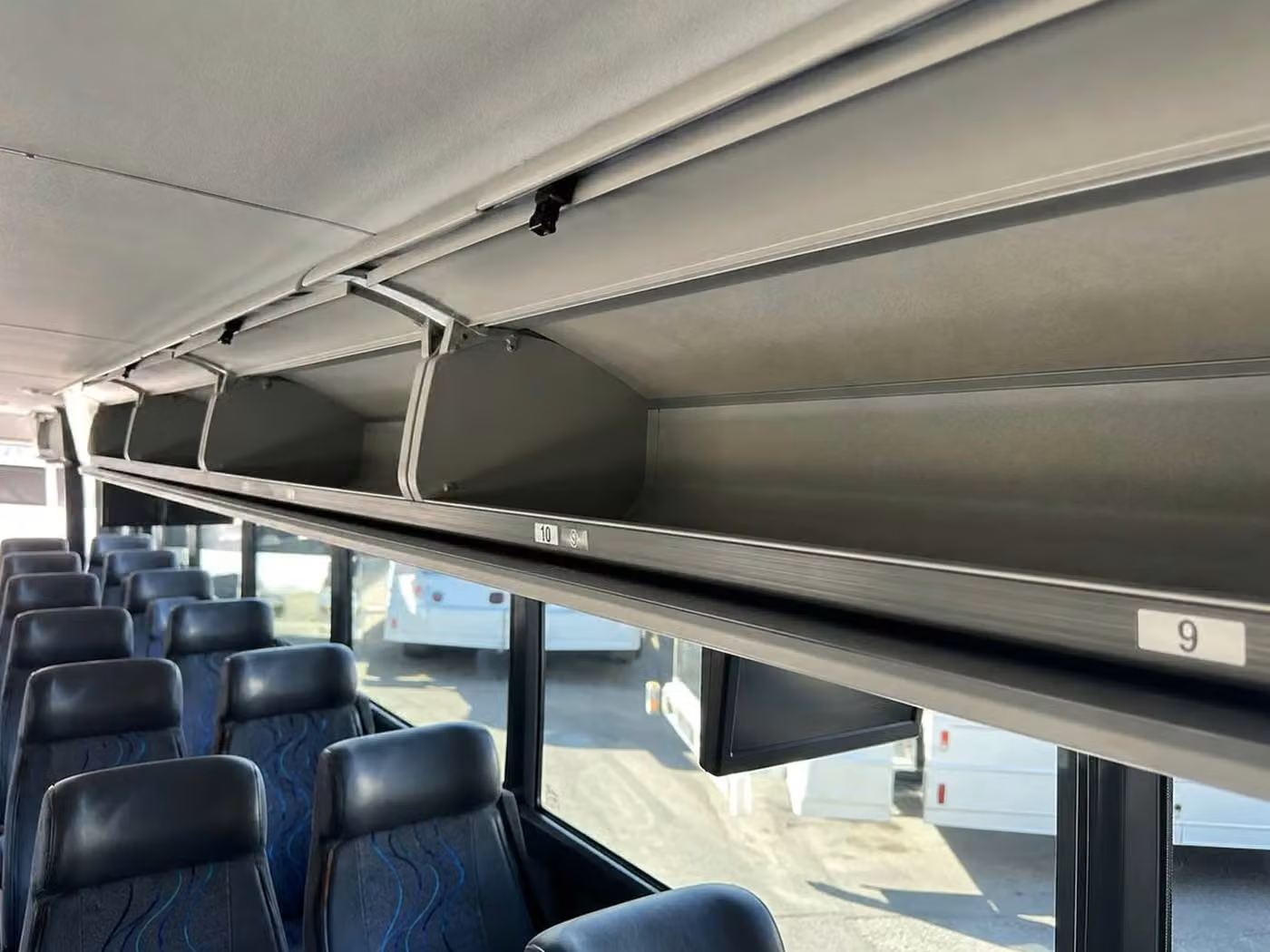 dana point charter bus overhead storage