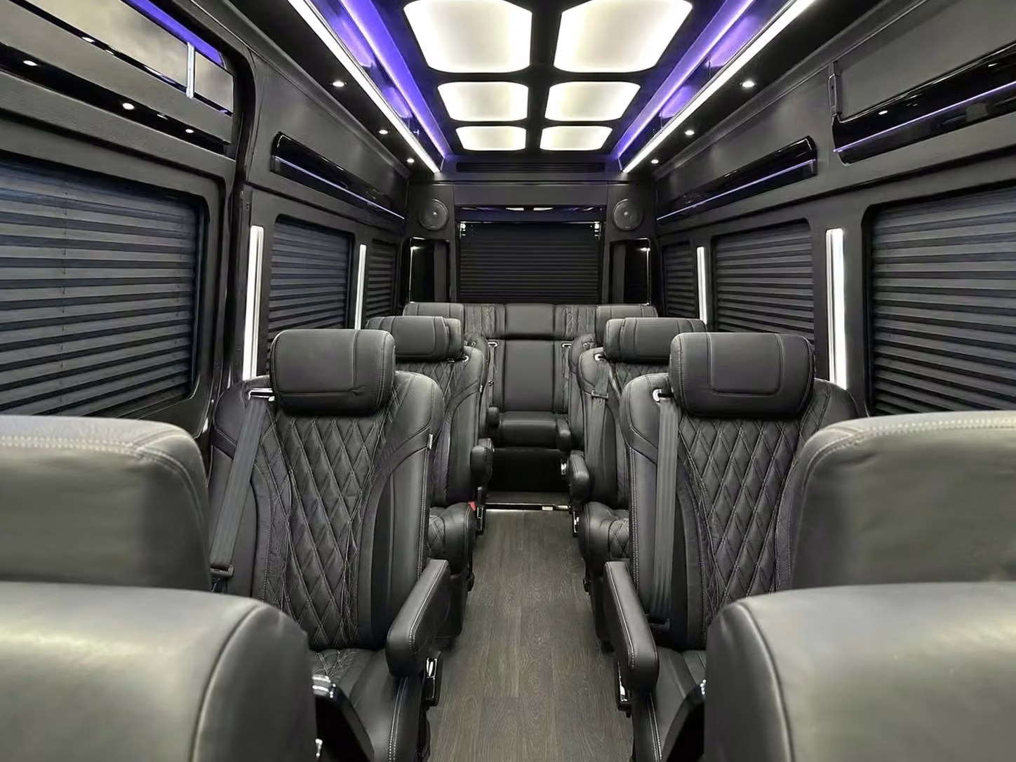 dana point sprinter van rental with driver reclining seats