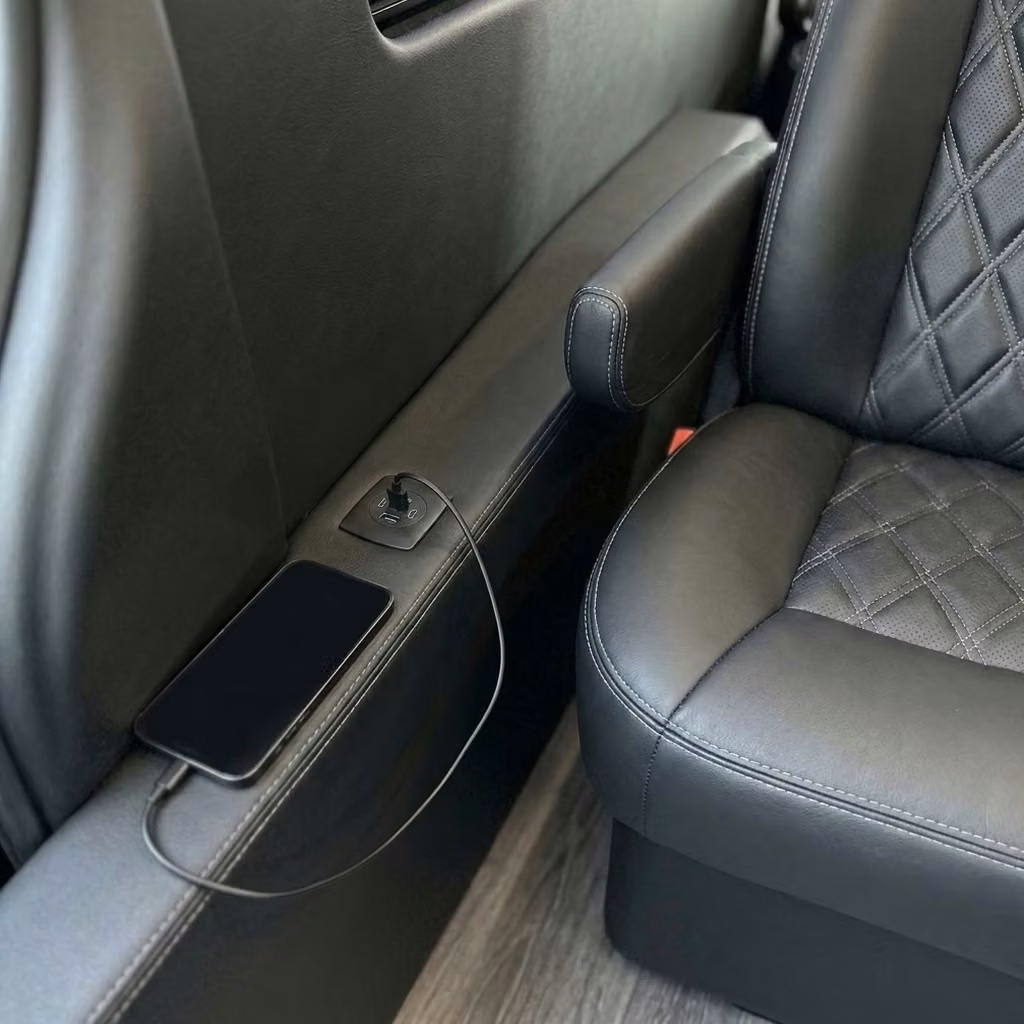dana point sprinter van rental with driver usb charging